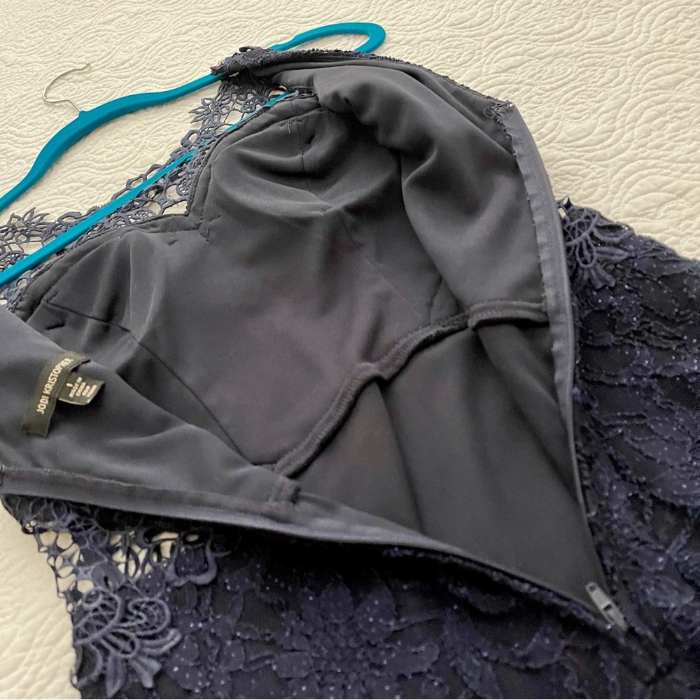 Jodi Kristopher Midnight Blue Evening Dress Size 1 - Picture 10 of 16